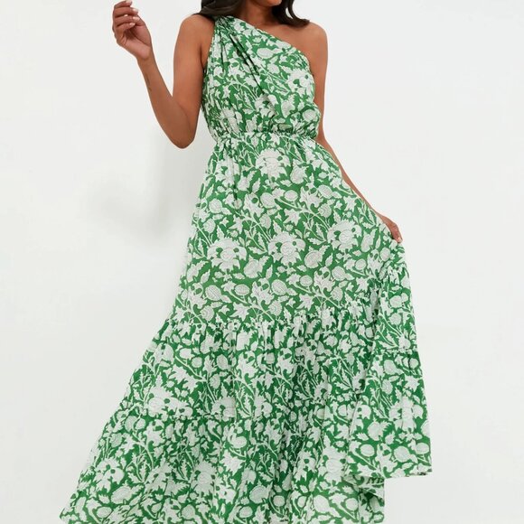 Exclusive Green Botanica Long Dress by CHARINA SARTE - Picture 3 of 3
